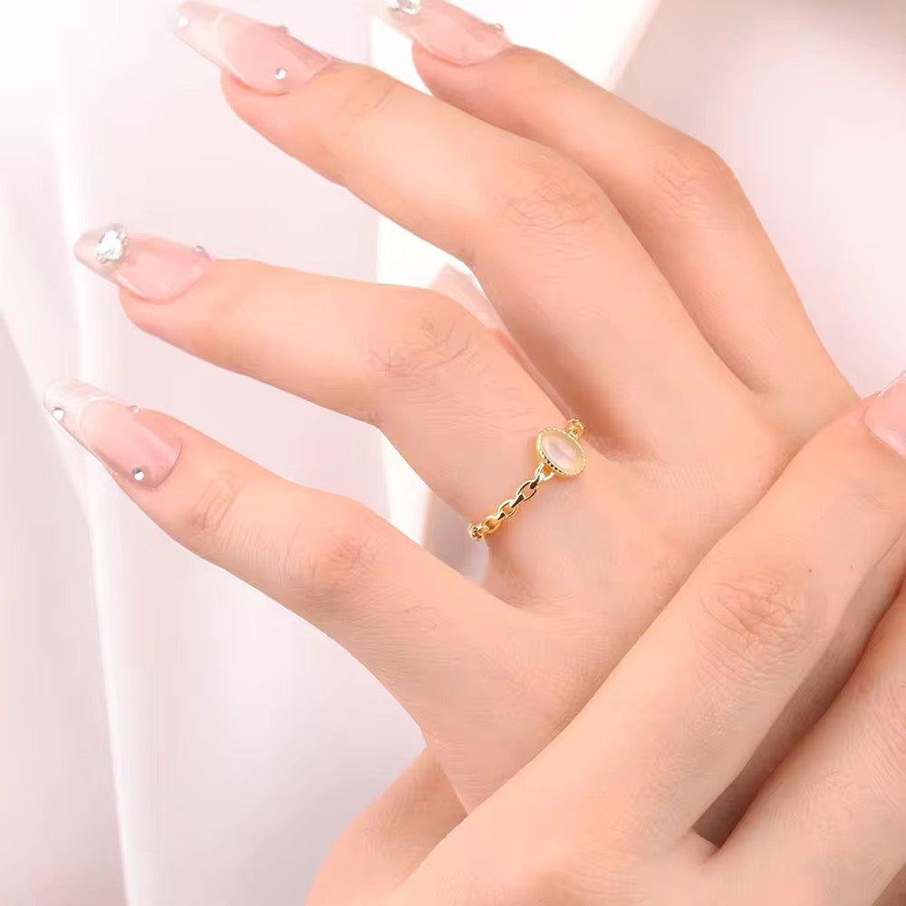 S925 Silver clear Quartz Ring R00142